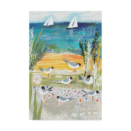 Karen Fields 'Birds At Shore' Canvas Art,30x47